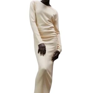 Zara Long Sleeve Maxi Dress  Cream